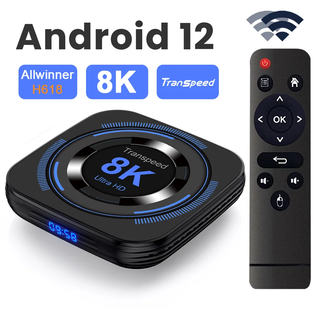 kf-Sdd06e745f4e642d4b3a955853ac81b86L Transpeed Android 12 TV BOX Allwinner H618 Dual Wifi 32G64G Quad Core Cortex A53 Support 8K 4K BT Voice Media player Set top box - Image 1